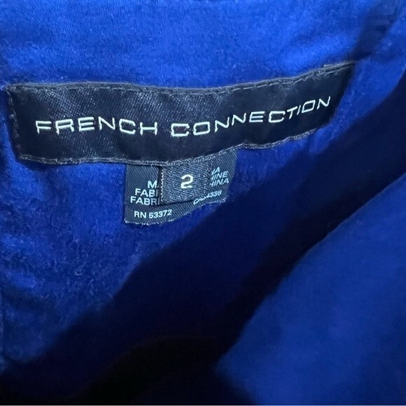 French Connection royal blue black and gray strapless dress with pockets size 2 - Picture 4 of 4